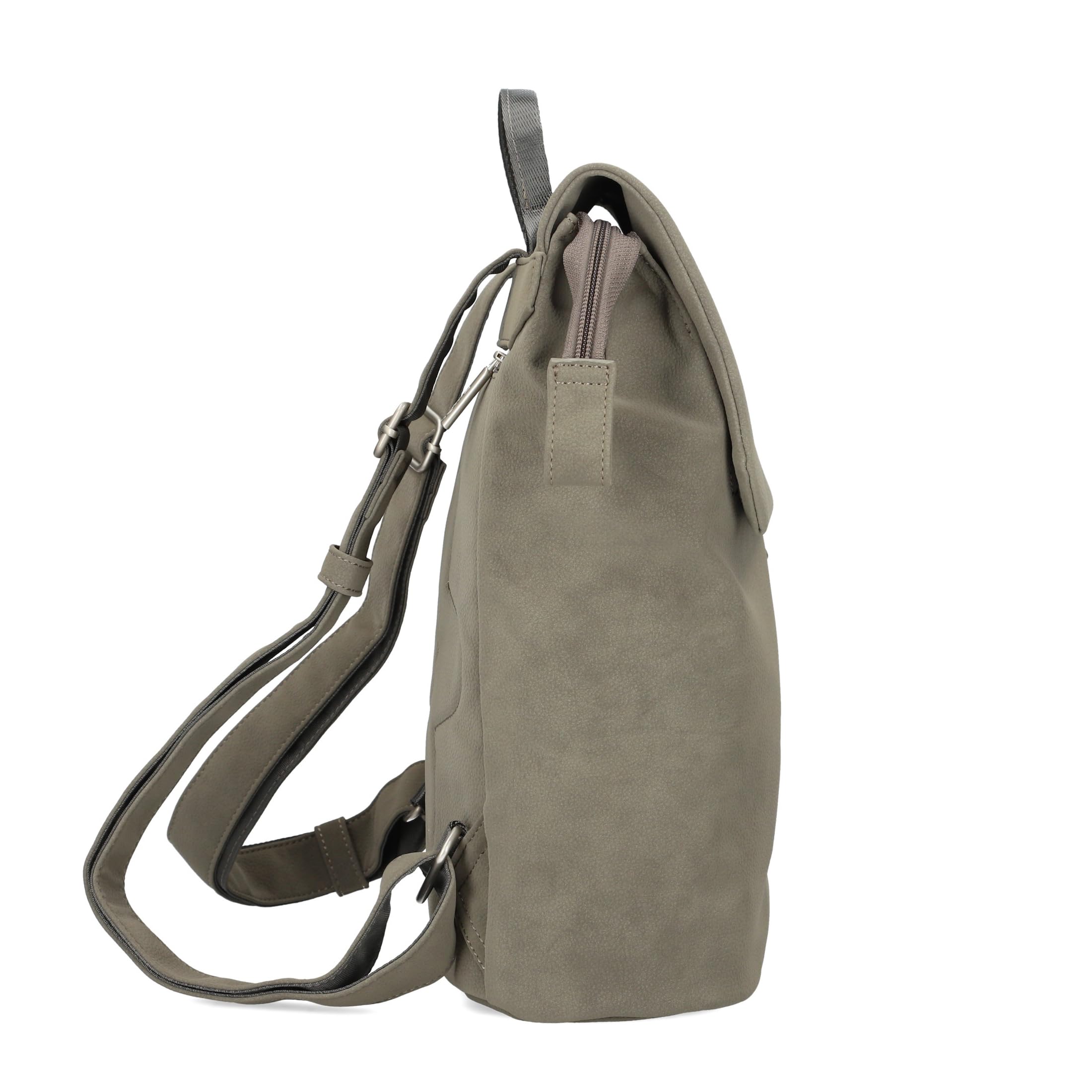 Zwei Damen City-Rucksack Mademoiselle.M MR13 Tagesrucksack 7 Liter, gepolstertes Laptopfach, Magnet-Verschlussklappe, Hauptfach mit Reißverschluss, Rückenpolsterung, klassisch-elegant
