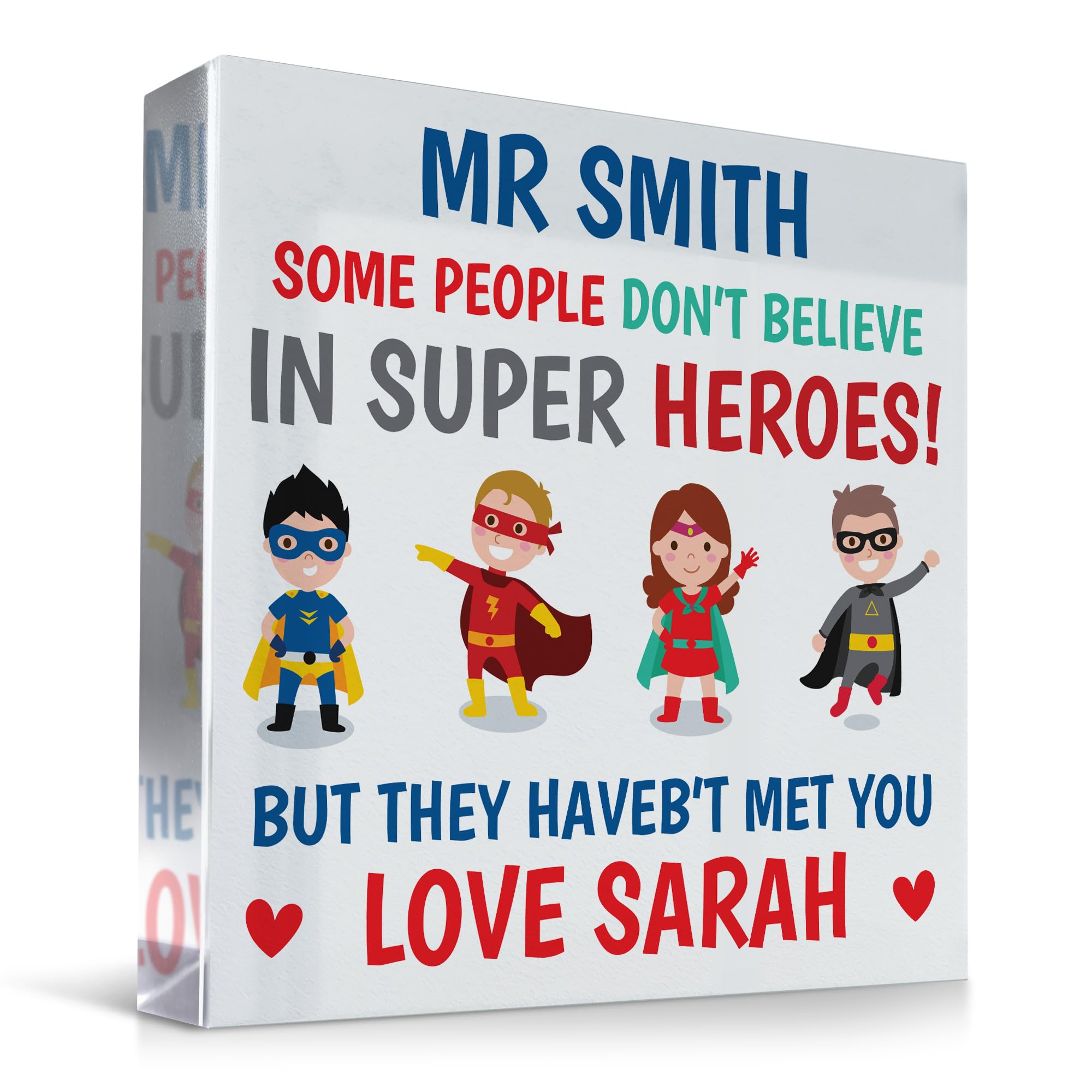 Red Ocean PERSONALISED Teacher Gifts SUPERHERO Teacher Gifts For Head Teacher Nursery Teacher Teaching Assistant Thank You Gift For Him Her Men Women Leaving School Nursery Gift