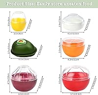 Vista 2 de 6 recipientes de almacenamiento de frutas y verduras, contenedor de almacenamiento reutilizable, limón, naranja, aguacate, cebolla, ajo, tomate