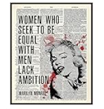 Marilyn Monroe Wall Decor - Office Decor for Women - Motivational Posters for Women - Marilyn Monroe Wall Art - Positive Inspirational Quotes Art - Feminist Decoration - Uplifting Gifts - 8x10