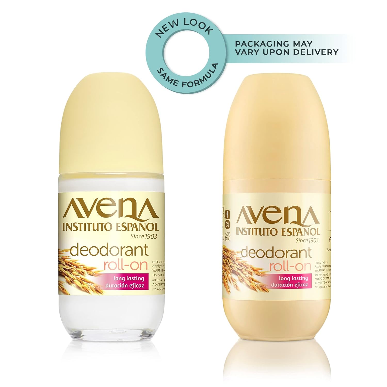 Avena Instituto Espanol Deodorant Roll-On, 3 pack, 2.5 Oz each, 3 Bottles Fresh 1 Count (Pack of 3) image 2 of 6 B08TNZNGGN