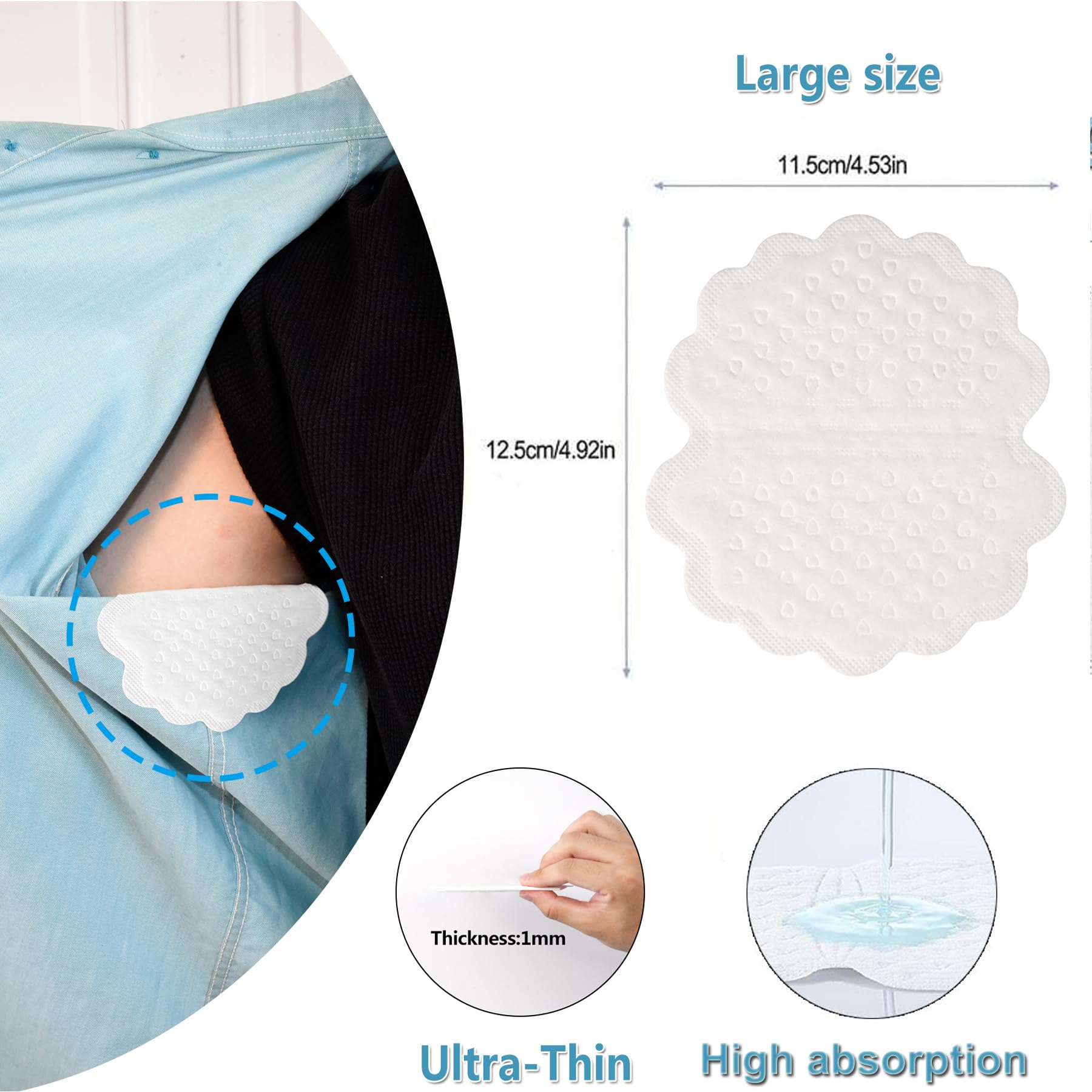 Almohadillas de sudor para axilas, almohadillas desechables para el sudor en las axilas, almohadillas antitranspirantes, absorbentes y bloqueadoras de olores, protectores de vestir, combatir la