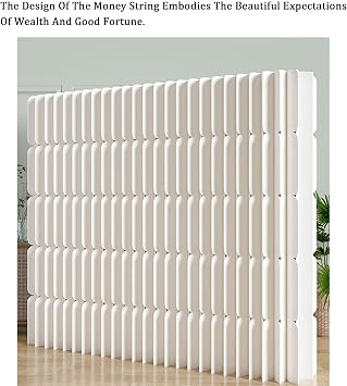 Paper Room Divider Screen - Folding Privacy Temporary Wall Partition Room Dividers Portable with LED, Cubicle Fake Wall Accordion for Rooms Separation and Decorative