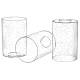 Canomo 3 Packs 6 Inch x 4 Inch Bubble Seeded Glass Light Shade Glass Lamp Shades Cylinder Replacement with 1&period;65 Inch Fitter for Wall Lamps Chandeliers or Ceiling Light