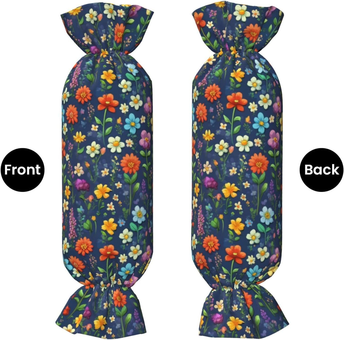 Cartoon Cute Flowers Print Candy Cylindrical Comfortable Pillow Throw Pillows Home Decor Easy Maintenance