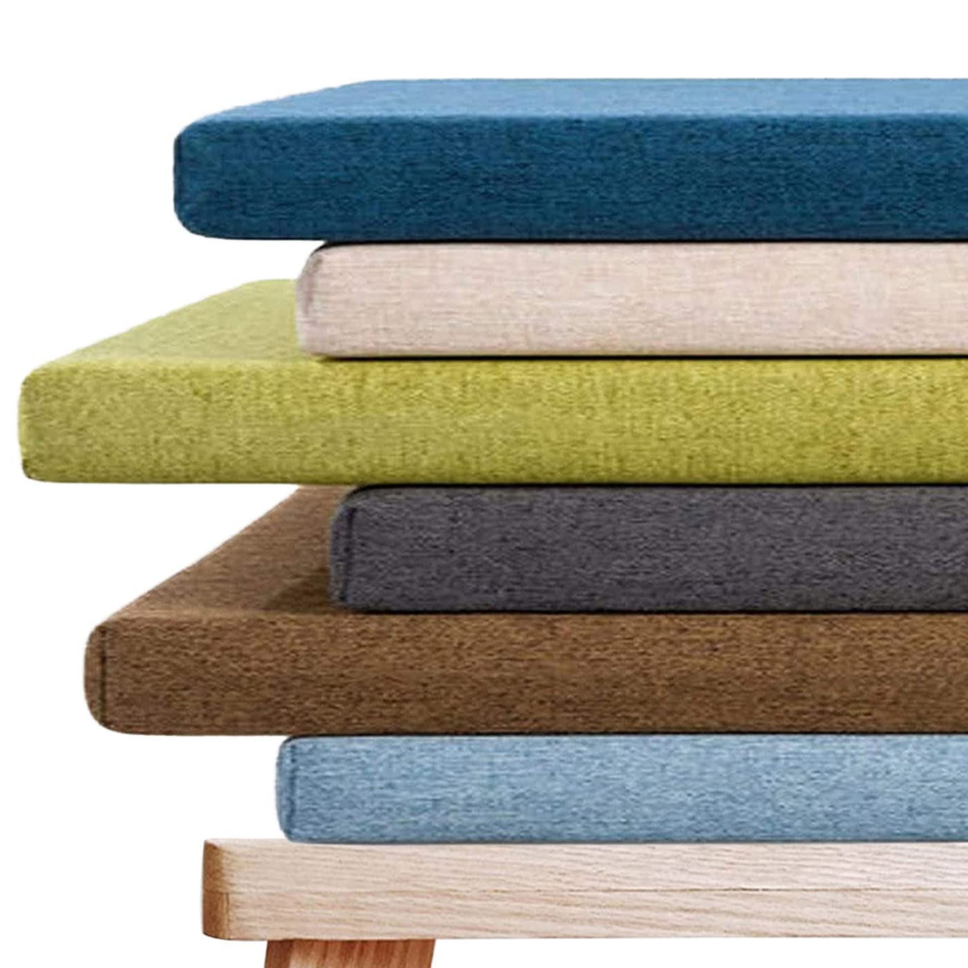Panca da giardino per esterni e interni, 2/3 posti, 100/120 cm, cuscino lungo, per casa, sala da pranzo, terrazza, amaca (80 x 35 x 3 cm, blu)
