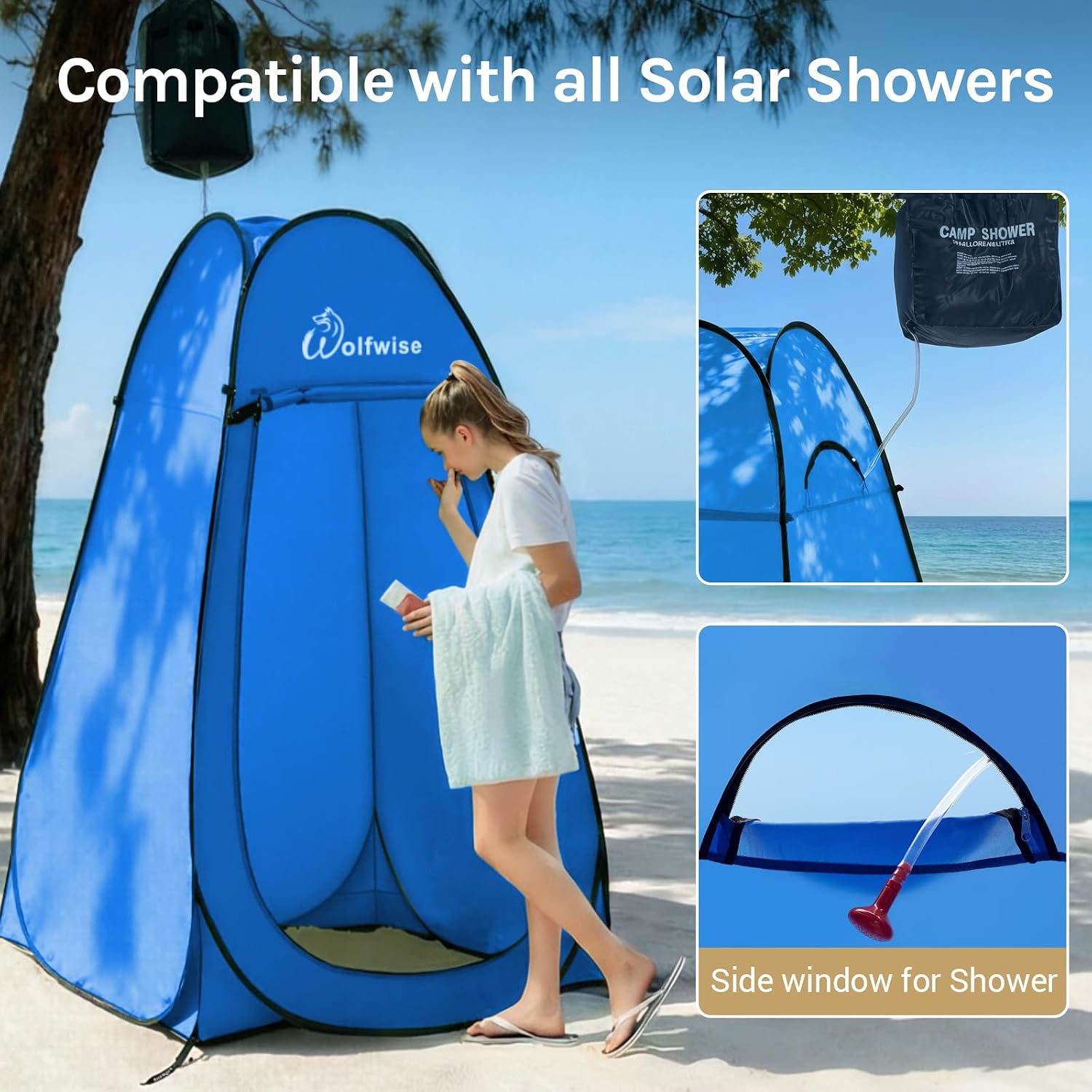 WolfWise Pop Up Shower Tent for Camping Essentials, Compact & Lightweight image 4