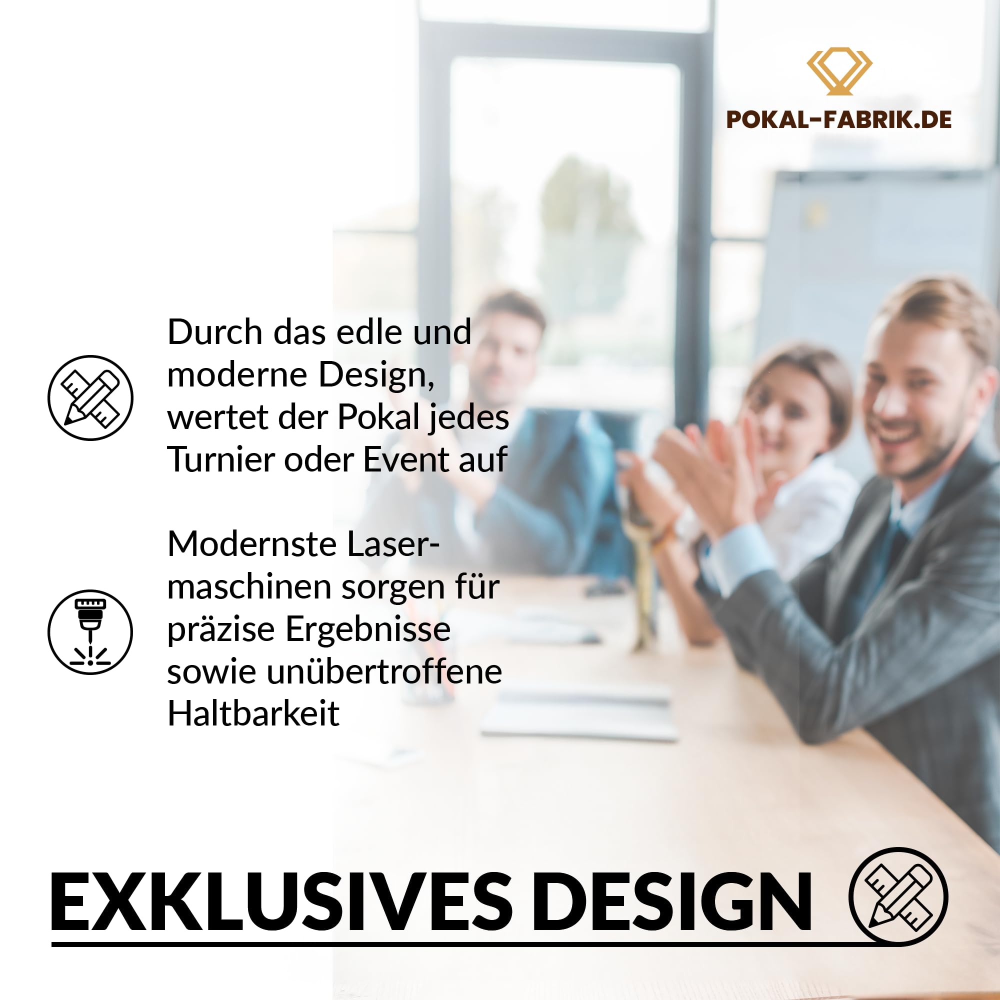 Pokal-Fabrik Pokal mit Gravur Wunschtext – Gold Trophäe mit Sportart Emblem nach Wahl – Personalisierte Auszeichnung für Fußball WM & Sport Events – 16/18/20 cm inkl. Marmorsockel