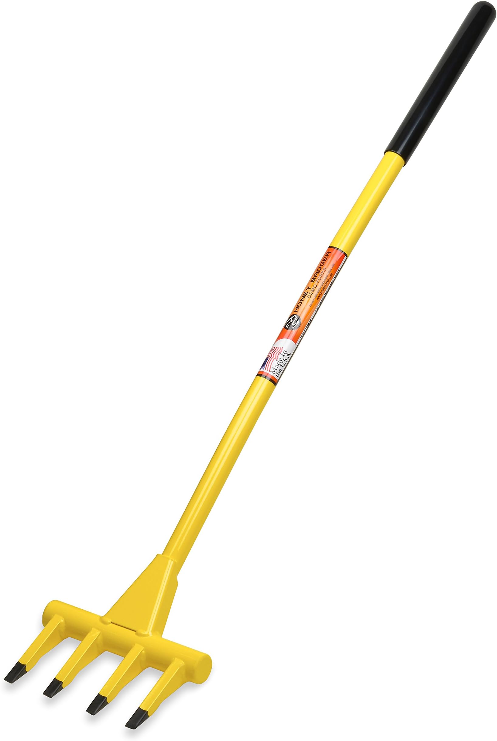 Honey Badger Demolition Fork, 40-inch 4-tine Wrecking Pry Bar, Multipurpose Tool for Flooring, Siding, Trim, Drywall, Roofing, and Decking
