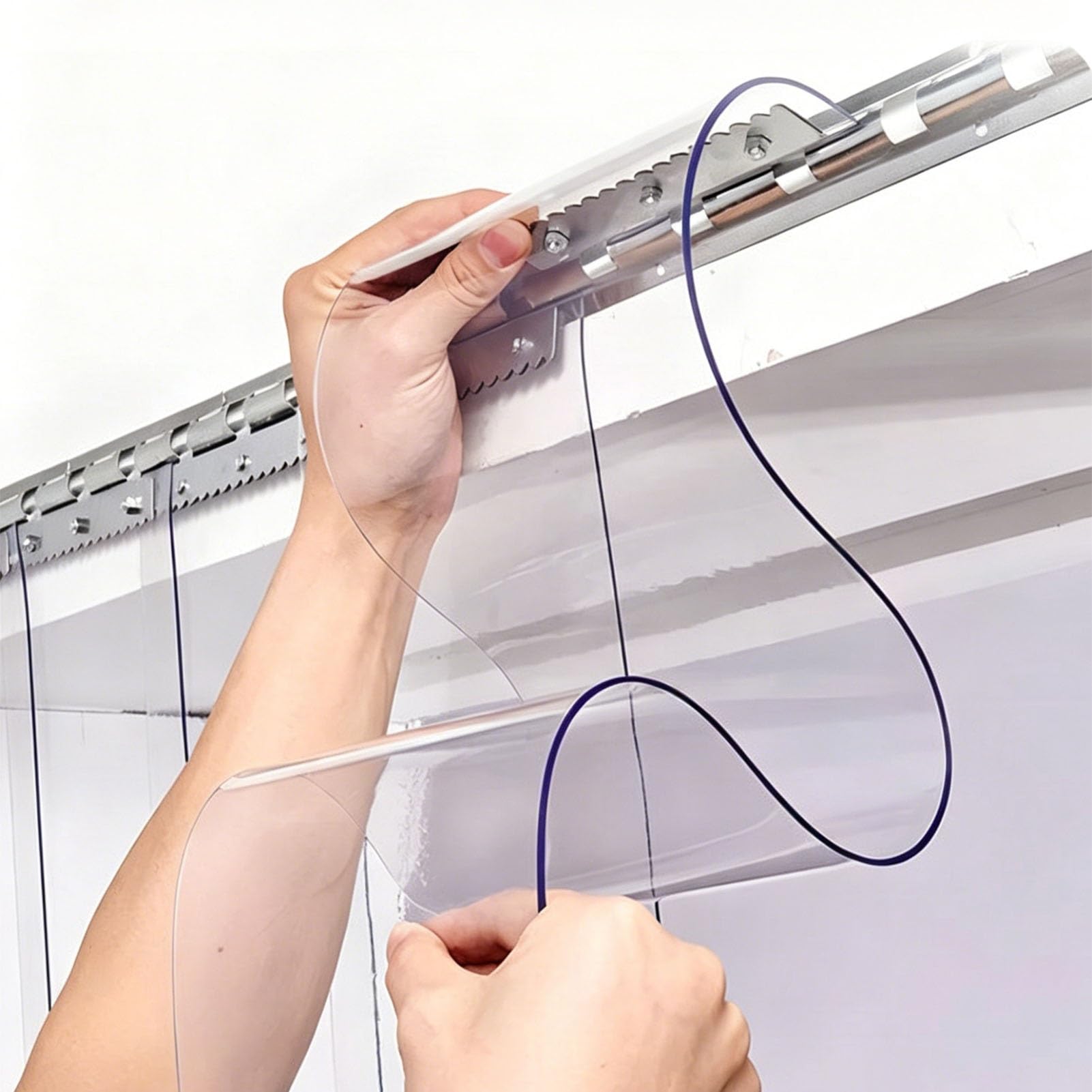 Rideau PVC Rideaux Plastique ExtéRieur Panneau PVC Exterieur Store Vertical Pour Entrepôts, Garages, Supermarchés, Abris Pour Animaux, Congélateurs Et Chambres Froides(0.9x2.75m/2.95x9.02ft)