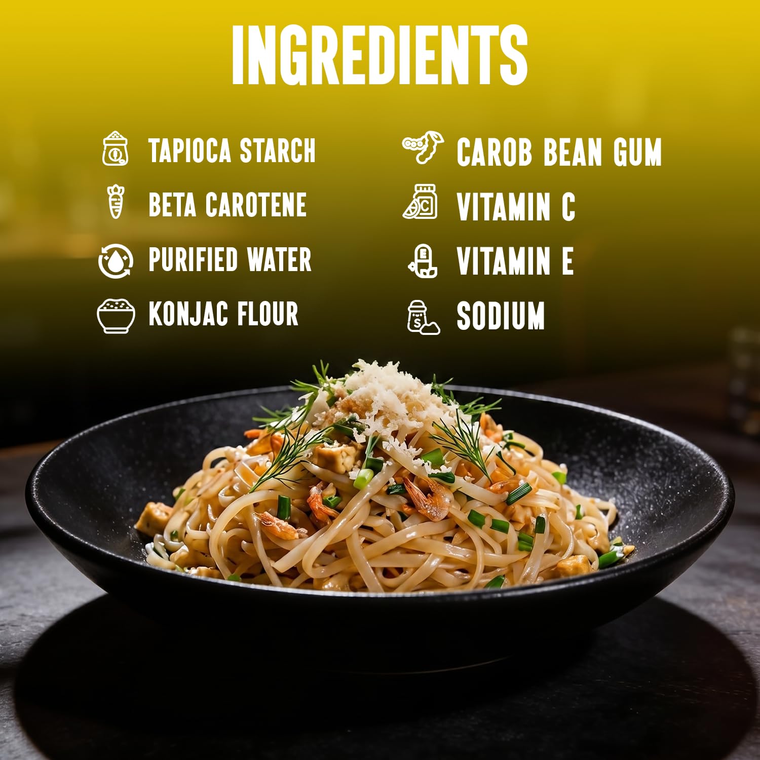 Slim Pasta - Noodles Thai Style - 270g - Pasta Vegana Baja en Calorías - Ideal para Dieta Keto