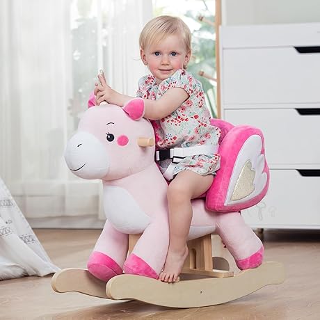 labebe Ride-On Unicorn Rocking Horse for Ages 1-3