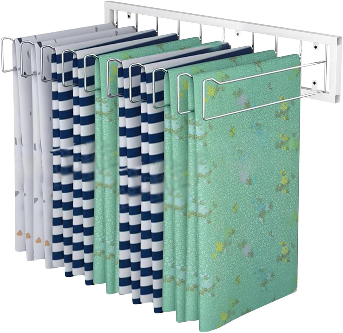 WDJBPSH Adjustable Hanging Rack for Quilt/Blanket/Scarf/Bath Towel/Bed Sheet, Swing Home Textile Fabric Shelf for Store/Studio/Laundry Room/Closet Display, Space Saving(100x53x20cm)