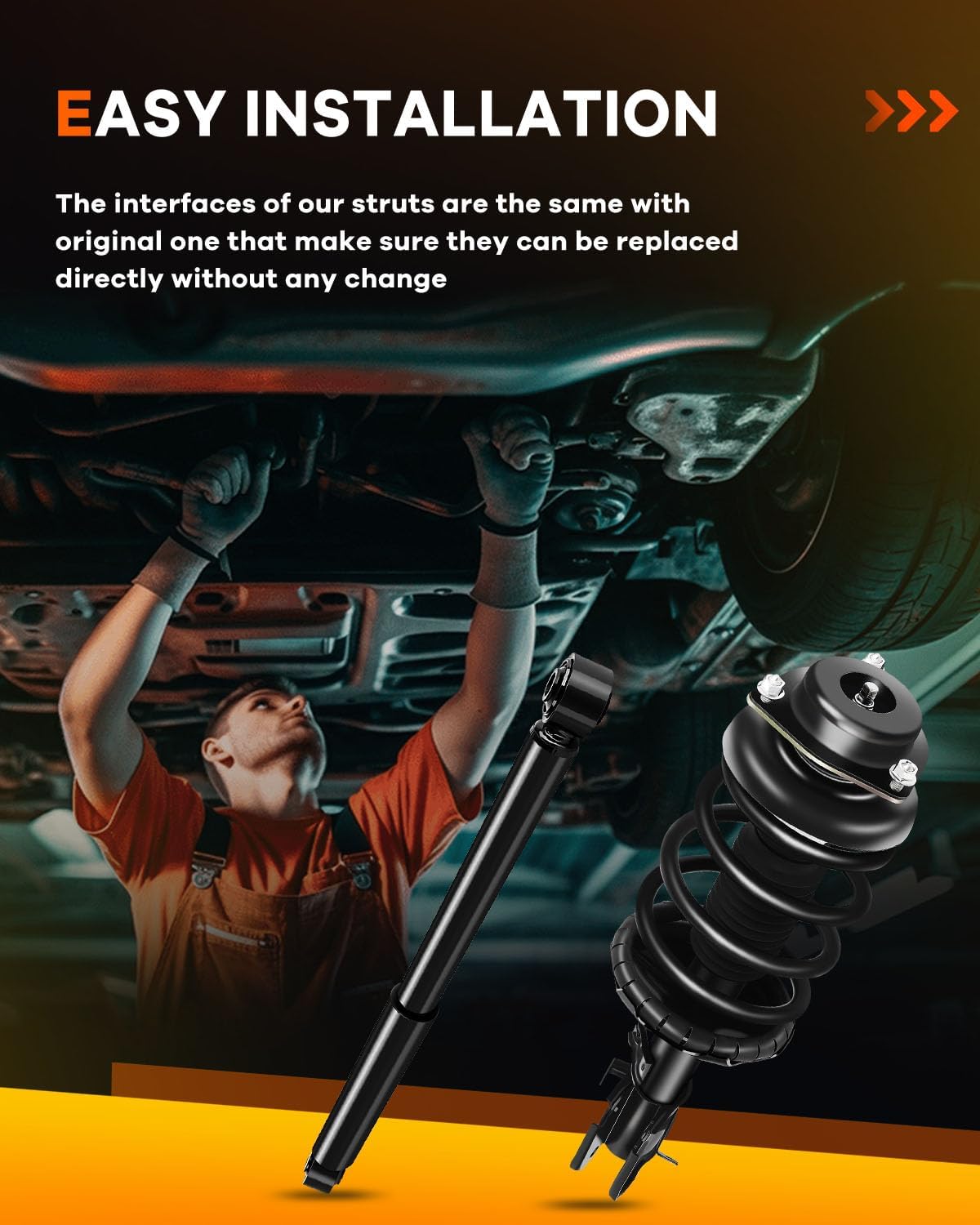 OCPTY Front Complete Struts Spring Assembly + Rear shock absorbers Fits 2000 2002-2004 for Nissan Pathfinder Quick Struts 171441 171442 343379 37204 - Set of 4