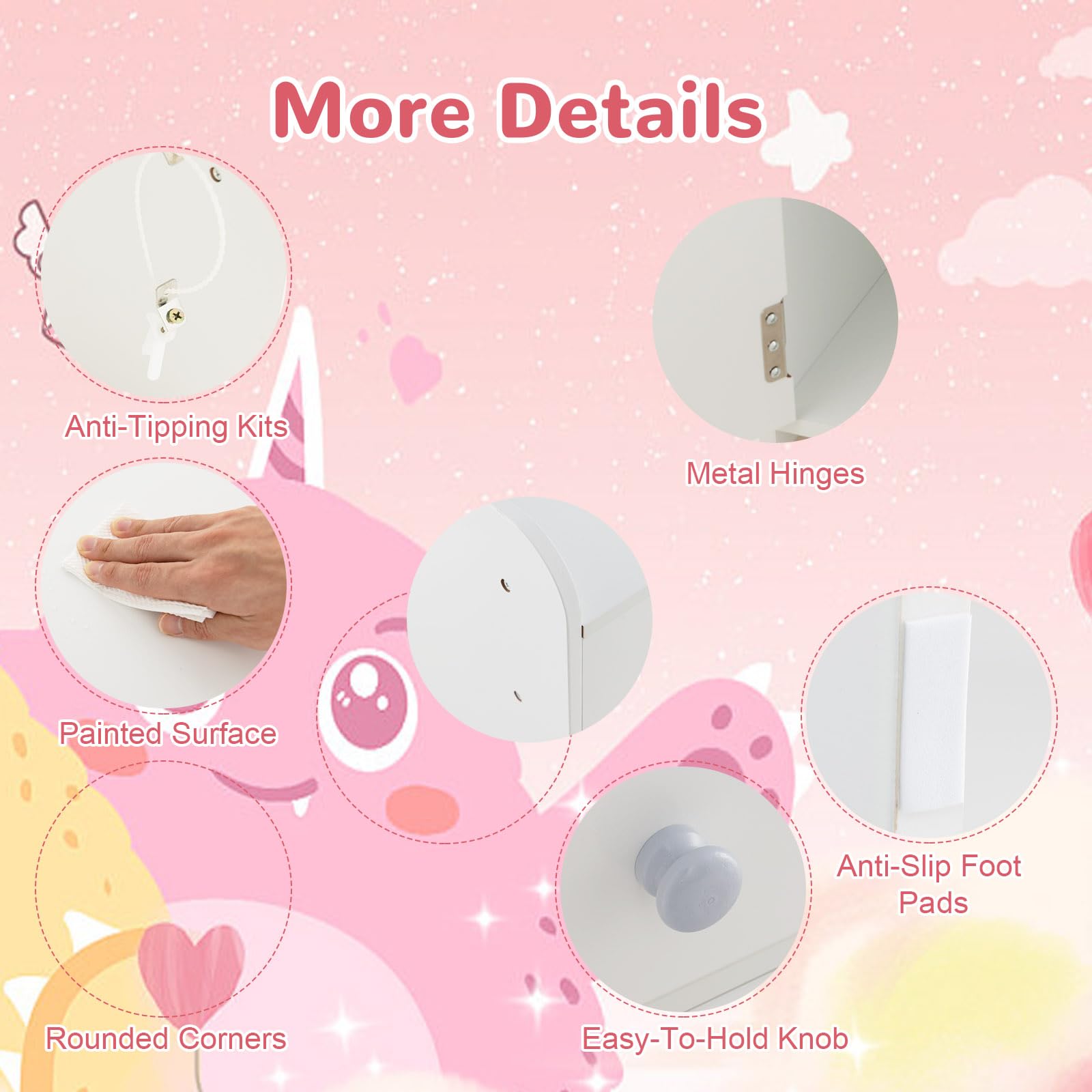 LIFEZEAL 2 en 1 Coiffeuse et Bureau pour Enfants avec Chaise, Table de Maquillage Fille avec Miroir LED & Casier, Coiffeuse en Bois avec Tiroir & Étagère, 3+ Ans, Charge de 50kg (Blanc)