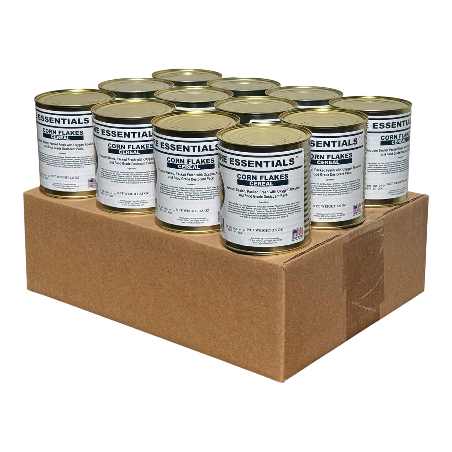 1 Case/12 Cans of Future Essentials Canned Corn Flakes Cereal