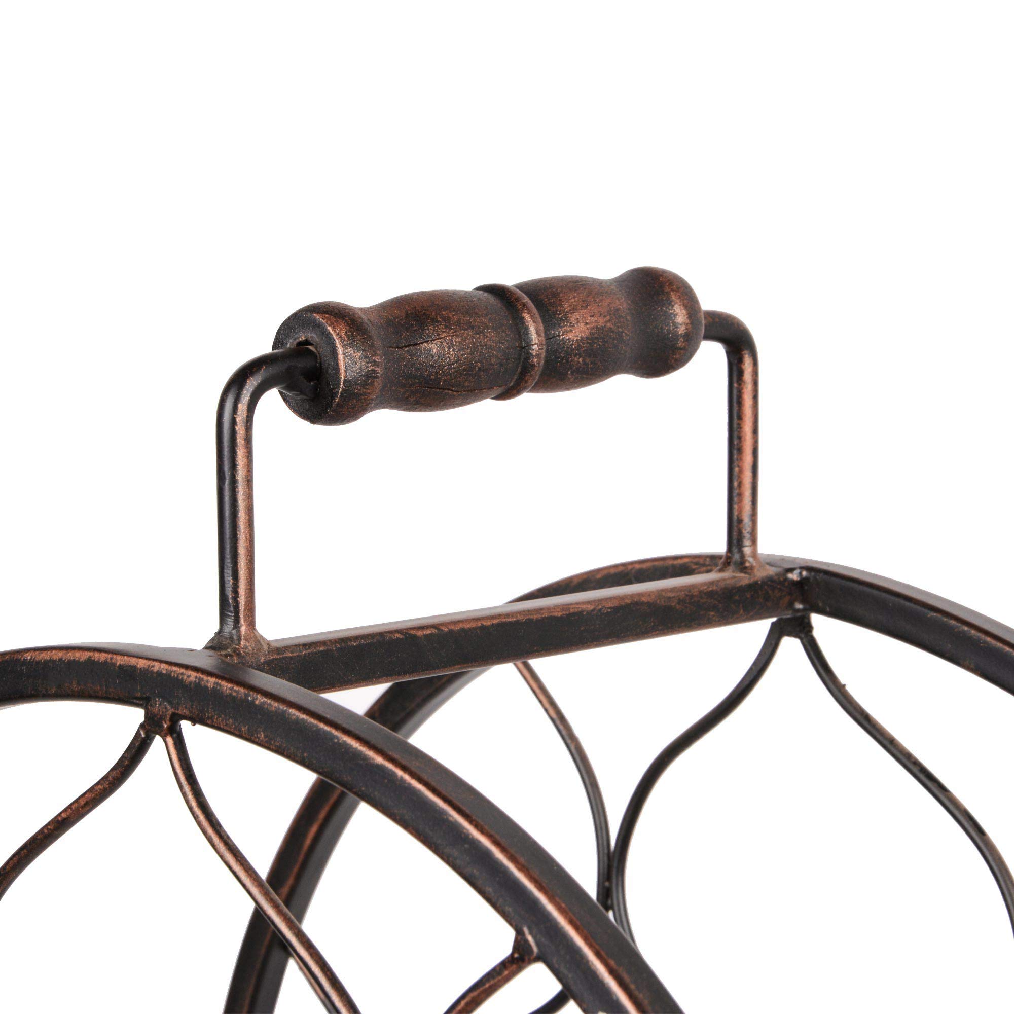 RM Design Botellero de metal – Soporte para botellas de vino, botella de agua – para 26 botellas – negro y marrón