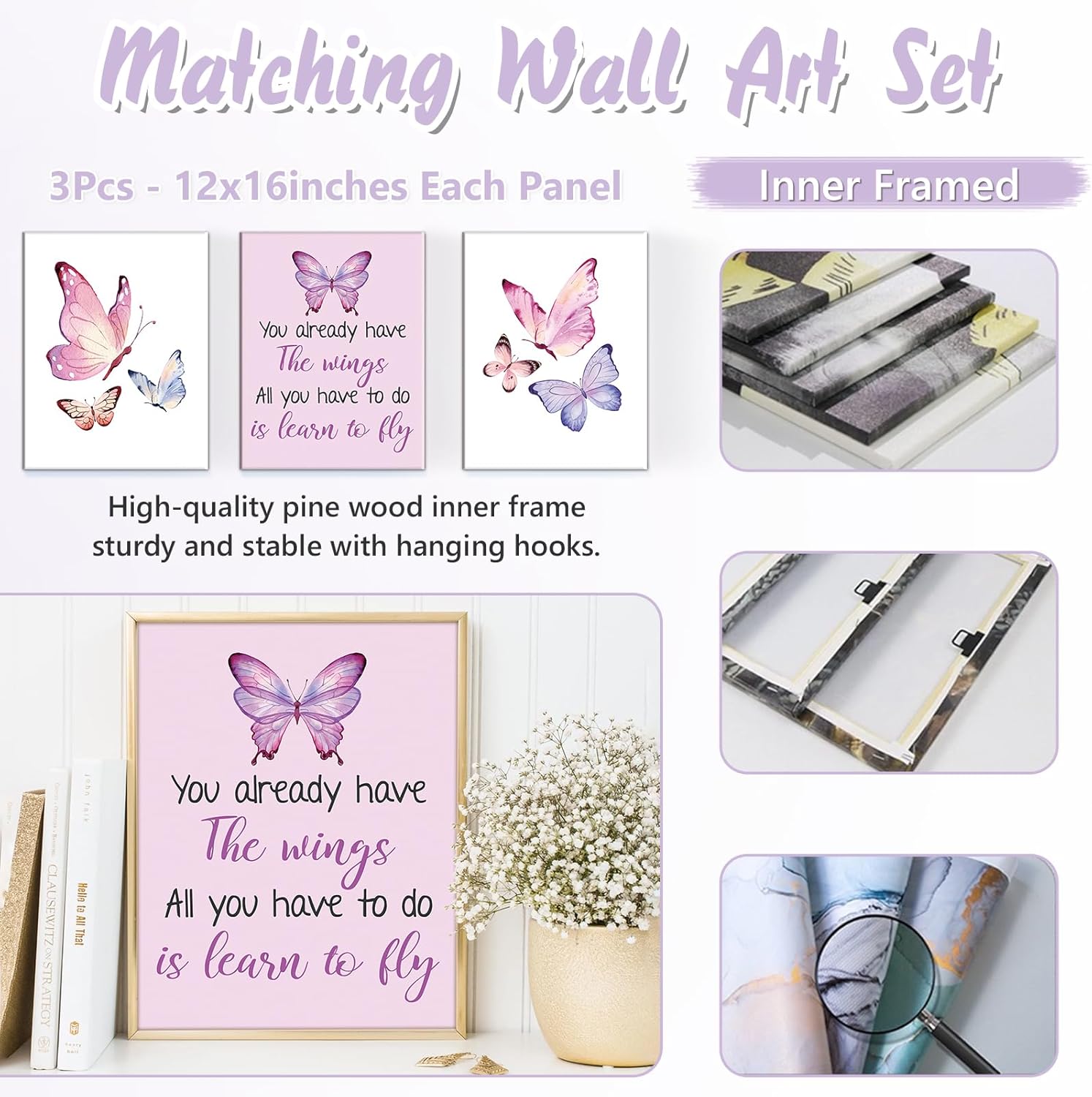 Custom Baby Crib Bedding Set, 5 PCS Personalized Name Baby Crib Sets for Girls Boys, Butterfly Theme Nursery Bedding Sets for Infant Toddler, Double Layer Flannel Bed Set Customized Gifts