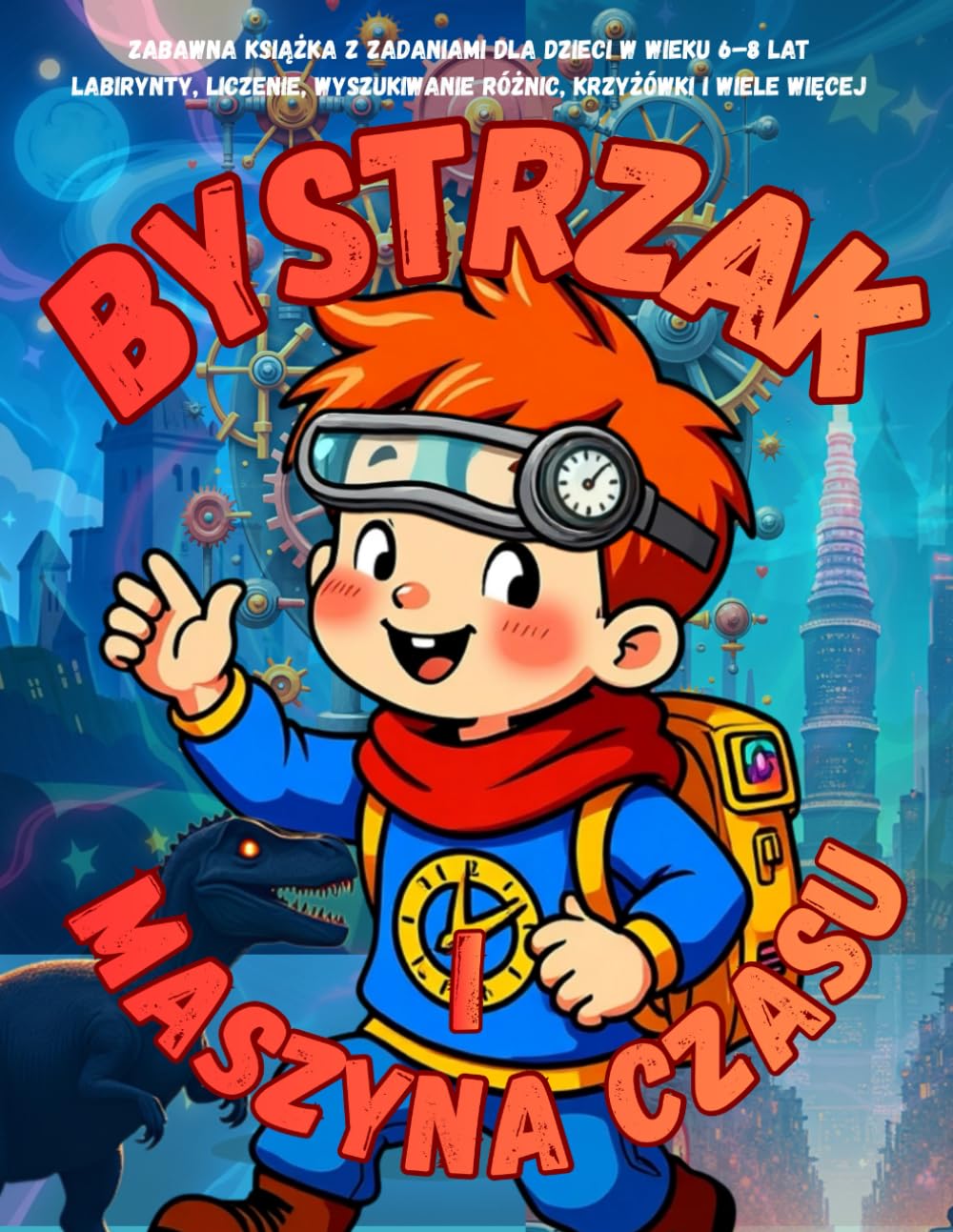 Bystrzak i maszyna czasu: Zabawna książka z zadaniami dla dzieci w wieku 6–8 lat Labirynty, liczenie, wyszukiwanie różnic, krzyżówki i wiele więcej (Przygody Bystrzaka)