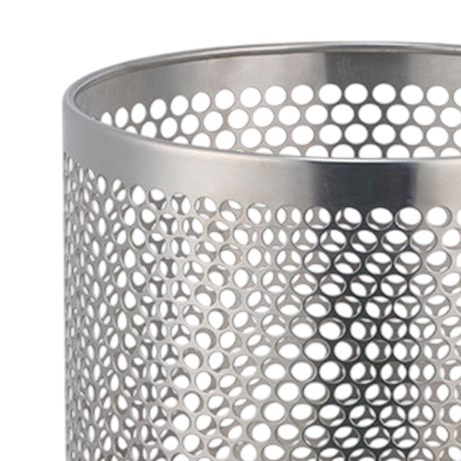 Cestino Gettacarte in Acciaio Inox Pattumiera Tonda Rete Metallo Secchio Rifiuti Leggero Bidone Raccolta Spazzatura Capiente Adatto per Camera da Lett, Argento