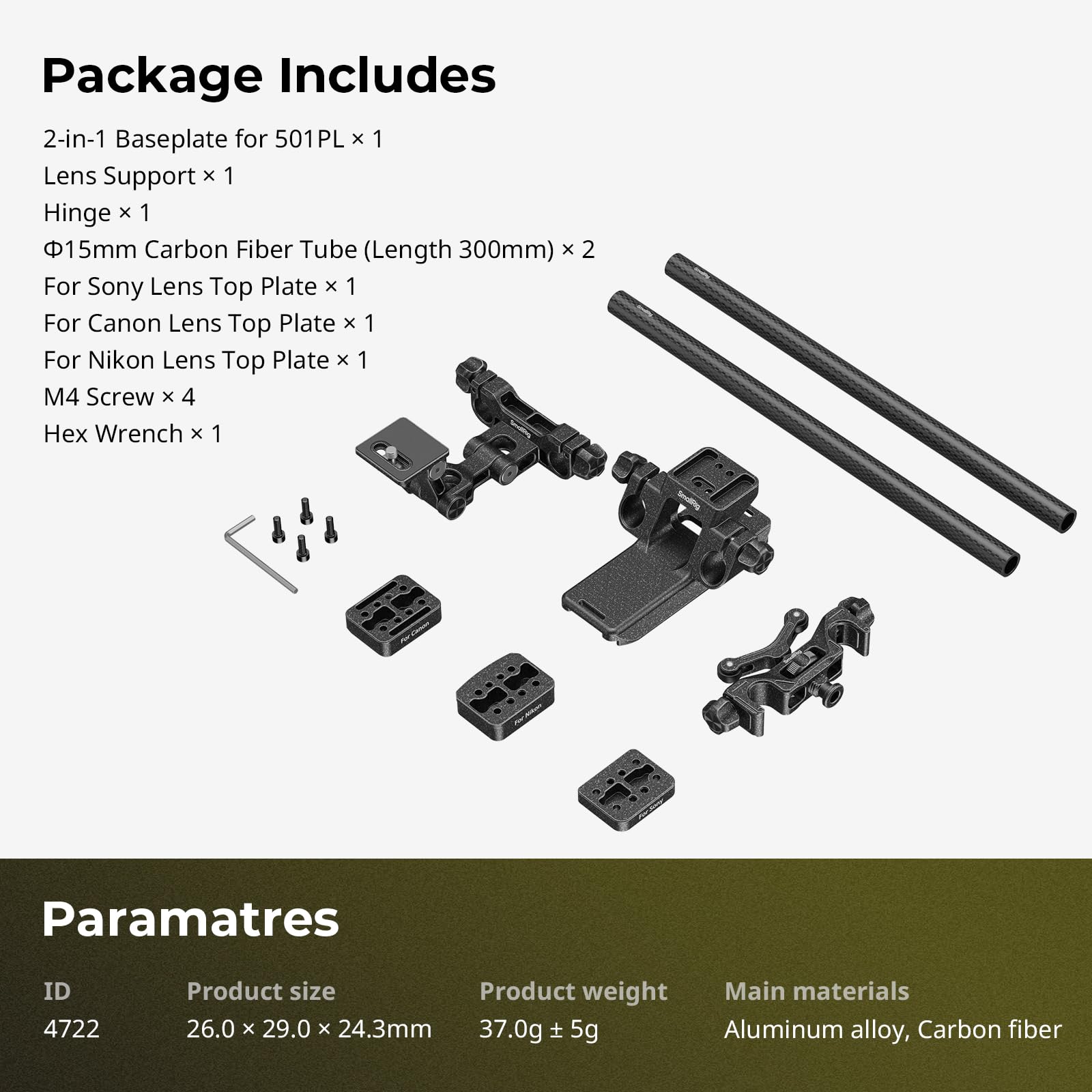 SMALLRIG 3357 – Piastra Di Base Universale LWS Con Doppio Morsetto Per Aste Da 15 Mm - 4