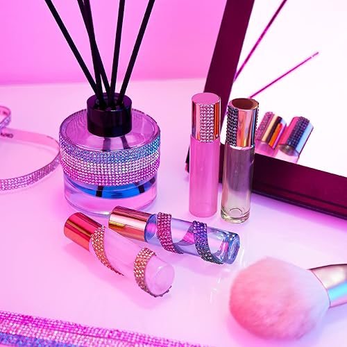 Vista 40 de NiArt Cinta autoadhesiva de diamantes de imitación de cristal, 6 rollos, 0.4 in de ancho, total de 6 yardas, multifuncional, decorativa, piedras 6