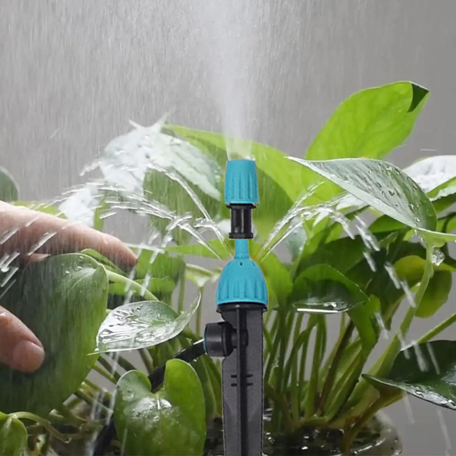 Kit di irrigazione automatico per giardino e serra, irrigazione a goccia da 10 m con 3 modalità, ugelli e gocciolatori regolabili, tubo in PVC PE da 12 mm 6 mm, per prato