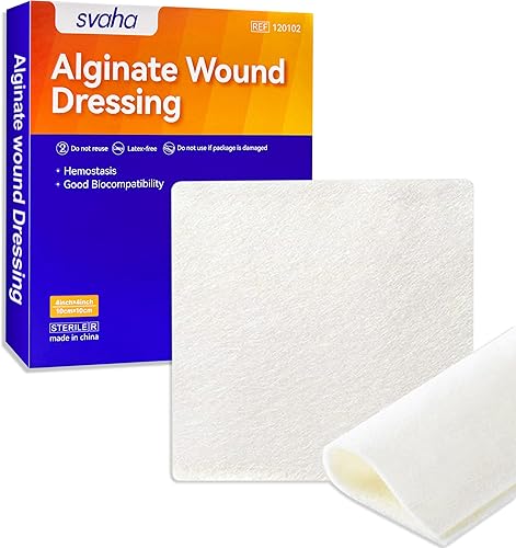 Apósito para heridas de alginato de calcio, parches de 4 x 4 pulgadas, almohadillas estériles individuales, gasa suave y altamente absorbente,