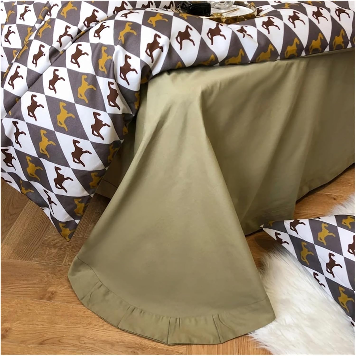 Stars Printed Duvet Cover Set King Queen Twin Bedding Set 4pcs Flat Sheet Quilted Fitted Sheet Elastic Soft Two Pillowcases,Bed
