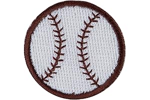 Brown White Baseball Sport Iron on Patch - Brown White OSFM