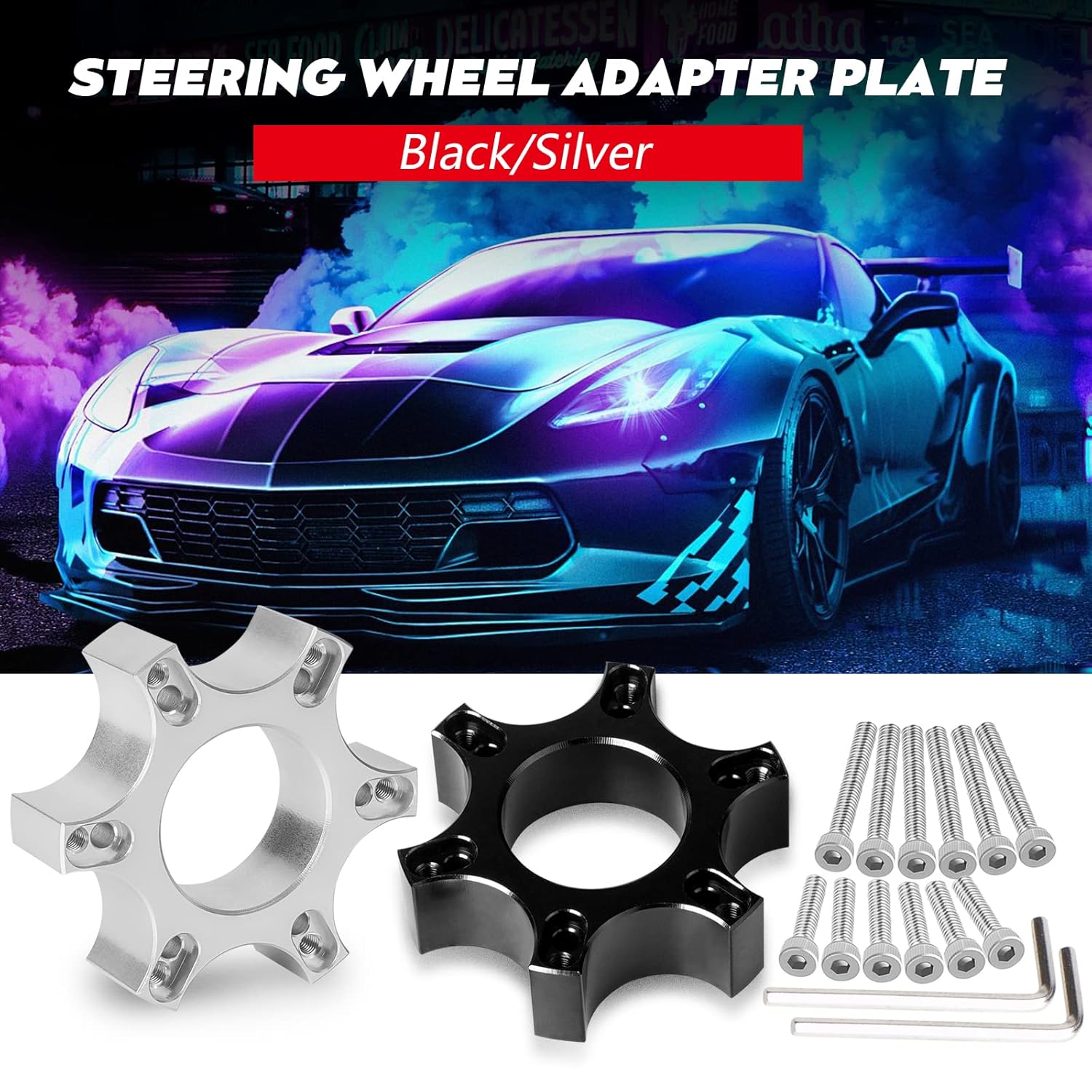 Htostar Racing Steering Wheel Adapter Plate 70MM 2.75" Compatible With Thrustmaster T300RS with 13 14 Inch Steering Wheel [video game]