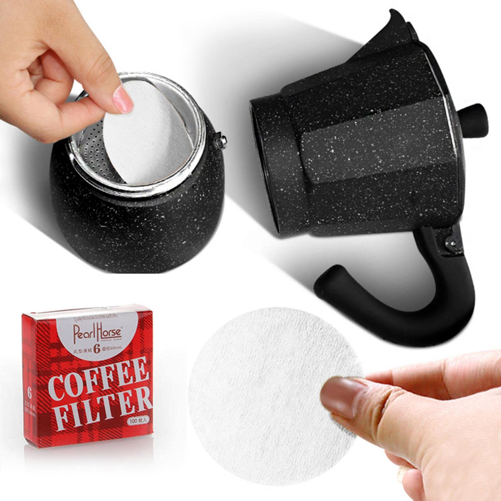 100 STUKS papieren filterset, ronde koffietheefilter, witte wegwerp papieren filter, mokka koffiefilterpapier, professionele vervangende filter voor koffiemachine(60mm 100 STUKS papieren filterset, ronde koffietheefilter, witte wegwerp papieren filter, mokka koffiefilterpapier, professionele vervangende filter voor koffiemachine(60mm