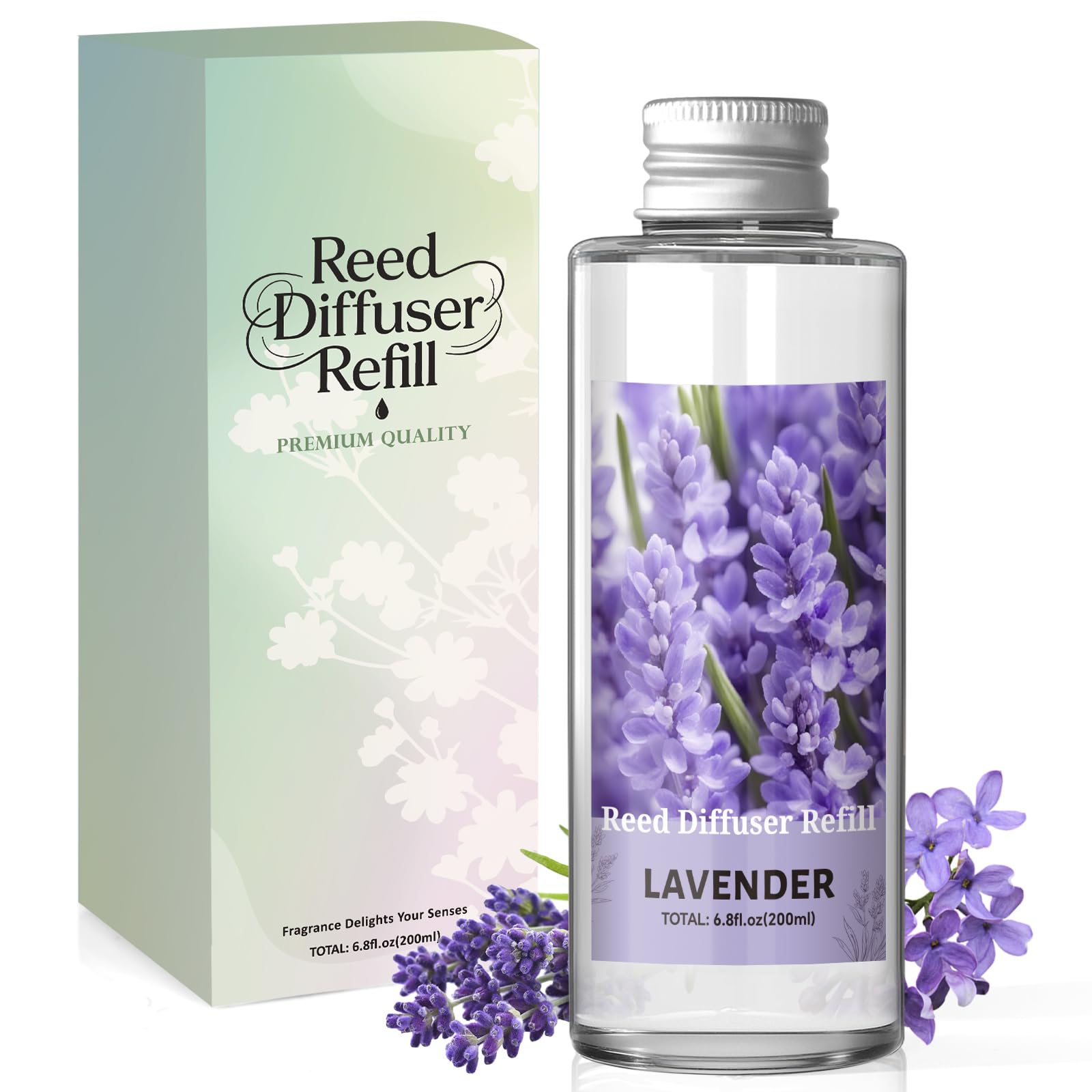 Scent-Hi Raumduft Nachfüller, 200ml Lavendel, Nachfüller für Duftdiffusor, Reed Diffuser Refill, Raumbeduftung für Schlafzimmer, Badezimmer, Büro, Wohnkultur