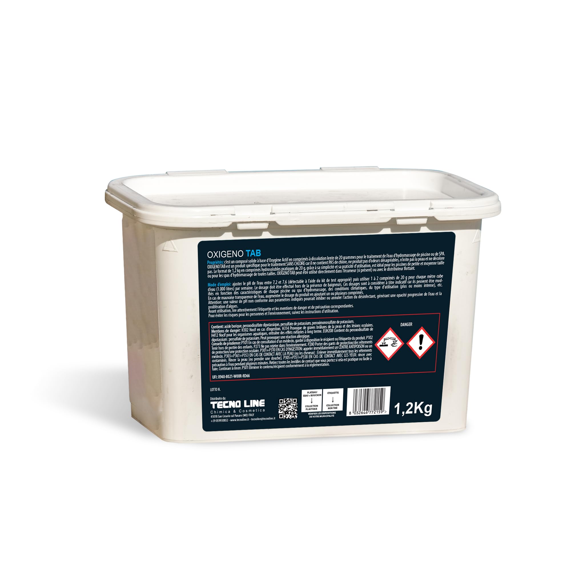 Metacril Pro Oxigeno Tab, Oxígeno Activo, Tableta de 20 g, sin Cloro, para Piscinas o spas de hidromasaje - 1,2 KG