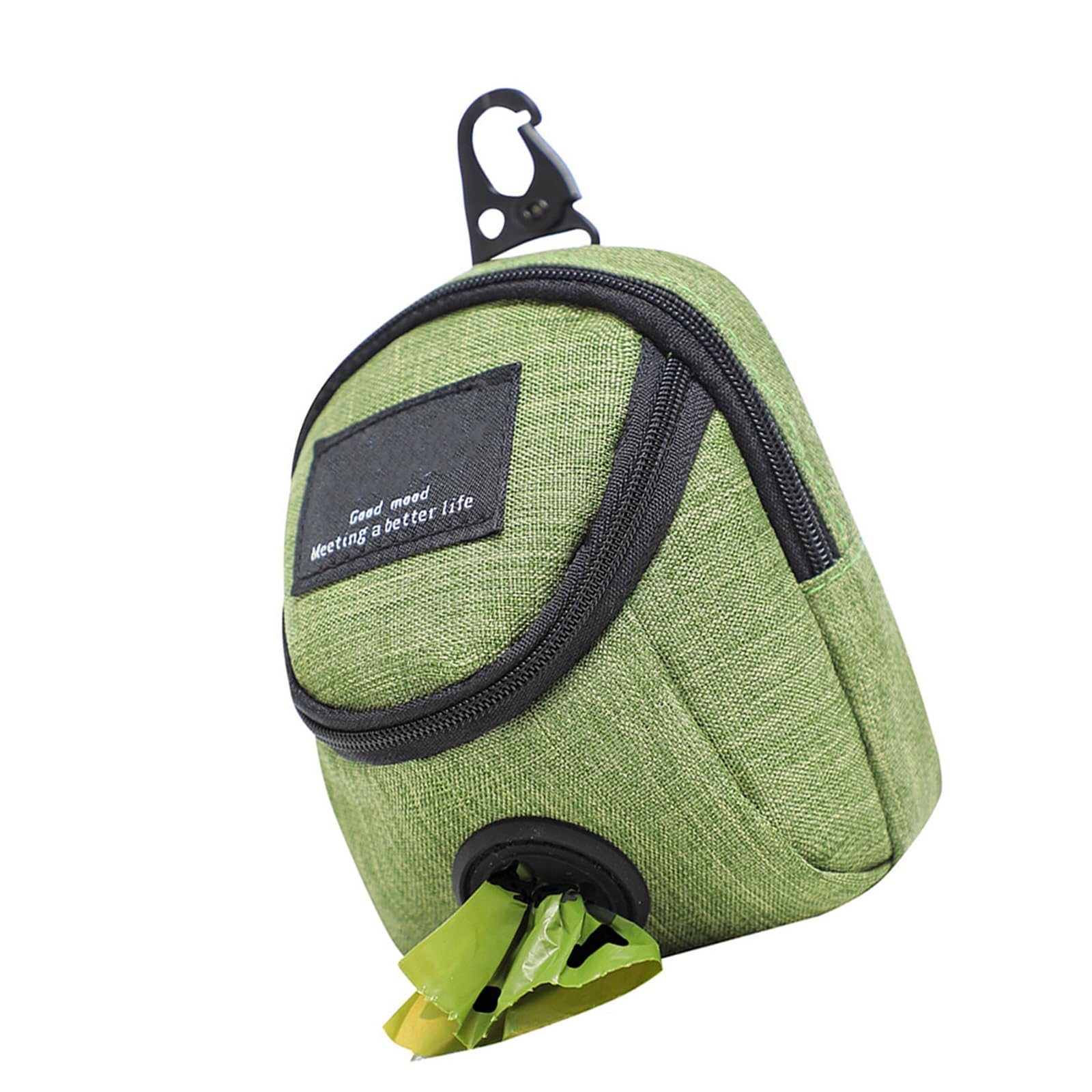 Simple Oxford Fabric Poop Bag Dispenser with Treat Pocket Clip on Accessory Multifunctional Dog Treats Bag