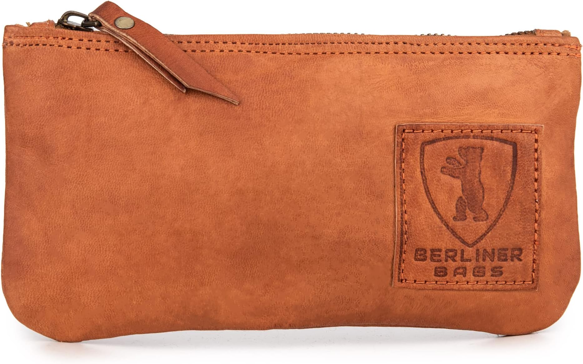 Vintage Genuine Leather Pencil Case, Pen Pouch for Work and University, for Men and Women