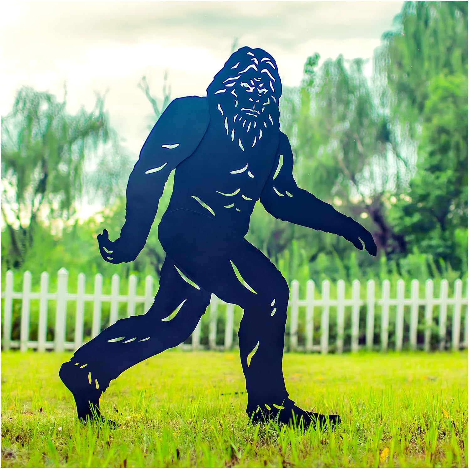 4ft Bigfoot Metal Outdoor Decor Big Foot Sasquatch Gifts for Men Dad Women Bigfoot Silhouette Statues for Outside, Patio, Lawn, Yard Art, Forests, Yard Display, Garden Decorations