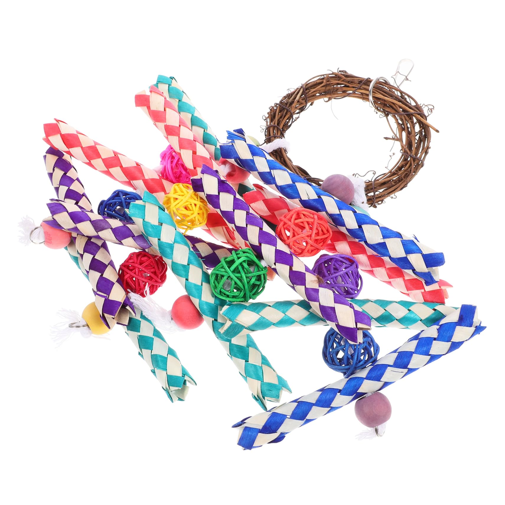 YARNOW 3piezas Juguete para Pájaros De Madera De Juguete De Masticar para Periquitos y para La Actividad Física Diversión