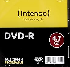 Intenso DVD-R 4.7 GB 16X Speed Single Layer Recordable DVD Media Slim Jewel Case (Pack of 10)