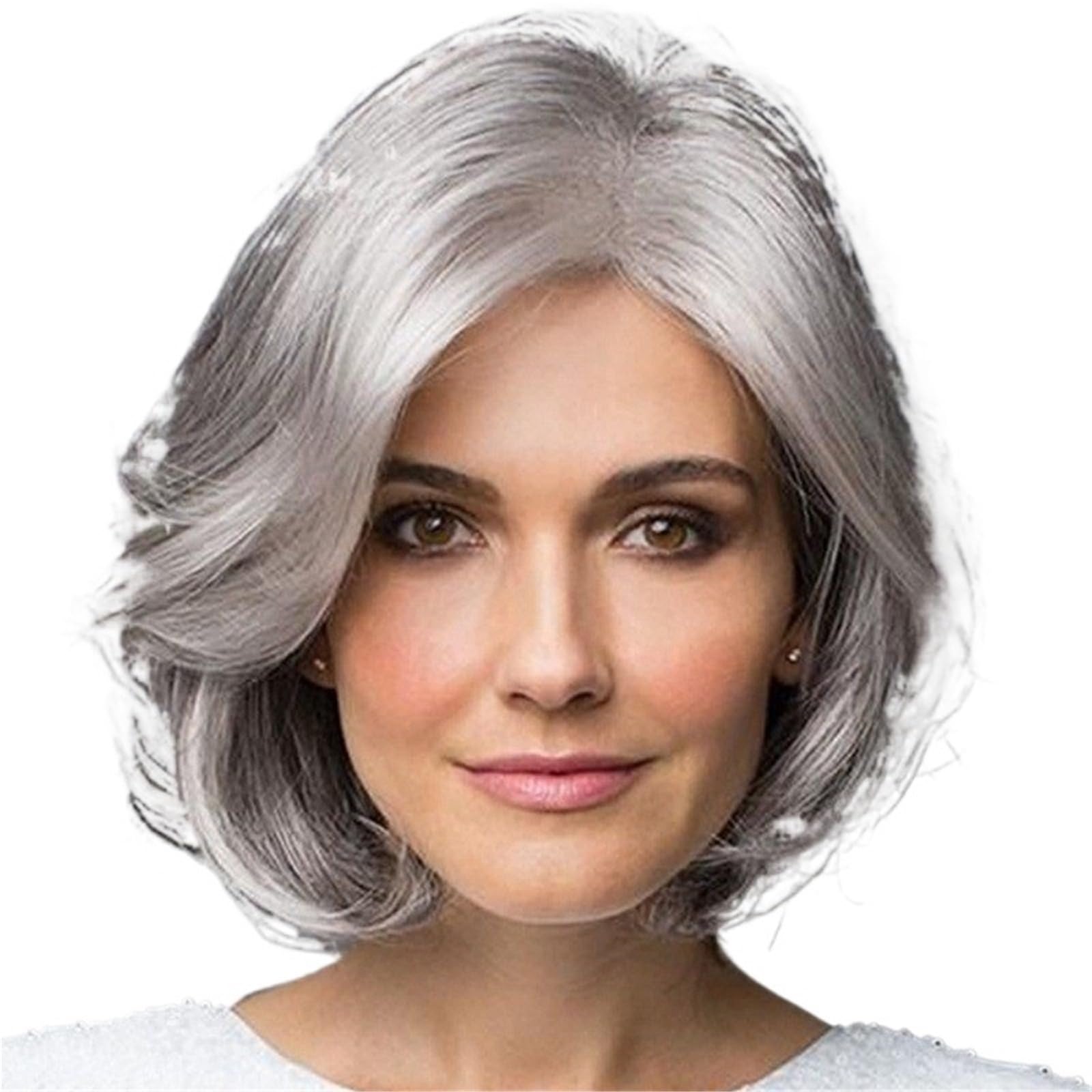 Libangrong-888 Women's One Color Wigs Fluffy And Slightly Parted Short Hair Curly Wig Headband Natural Wig
