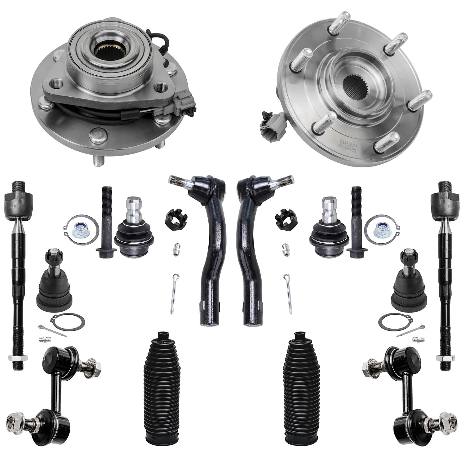 Detroit Axle - 4WD Front Wheel Bearing Hubs Kit for 2008-2012 Nissan Armada