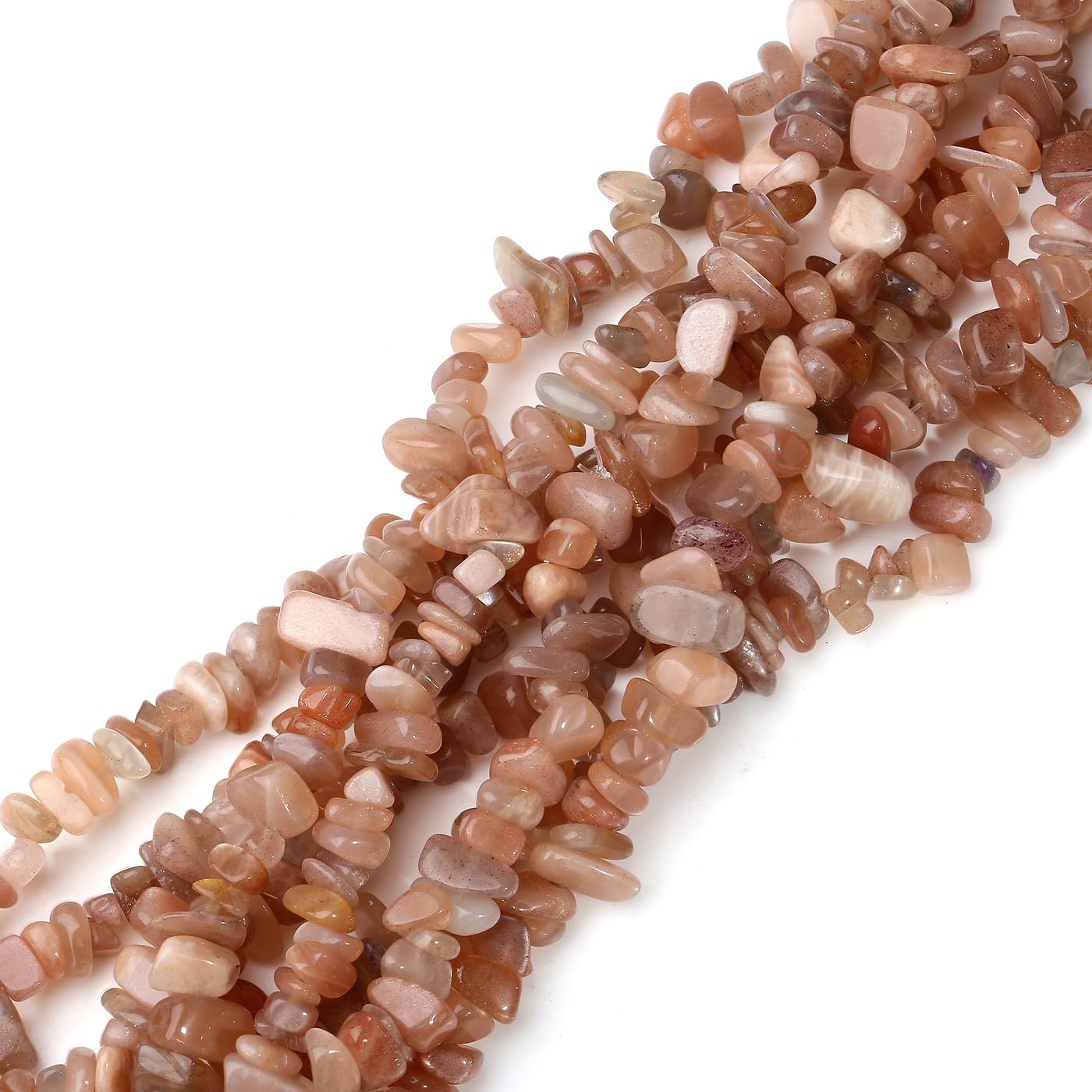 GUJOXILA 400pcs Sunstone Crystal Beads for Bracelet Jewellery Making Chips Stones Gemstone Beads for Crafting Polished Craft Nature Bead DIY 5-8mm - Image 2