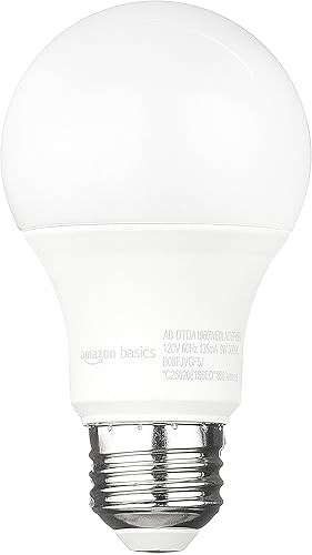 Miniatura 2 de Tienda Basics Bombilla LED A19 con sensor de anochecer a amanecer, equivalente a 60 W, eficiencia energética, 9 W, luz blanca diurna, 5000 K, base