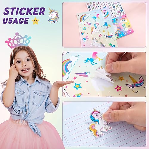 Miniatura 4 de Juego de papelería rosa para niñas, 69 piezas de papel de escritura con letras para niñas, niños, regalos para niñas, hojas de escritura con sobres,