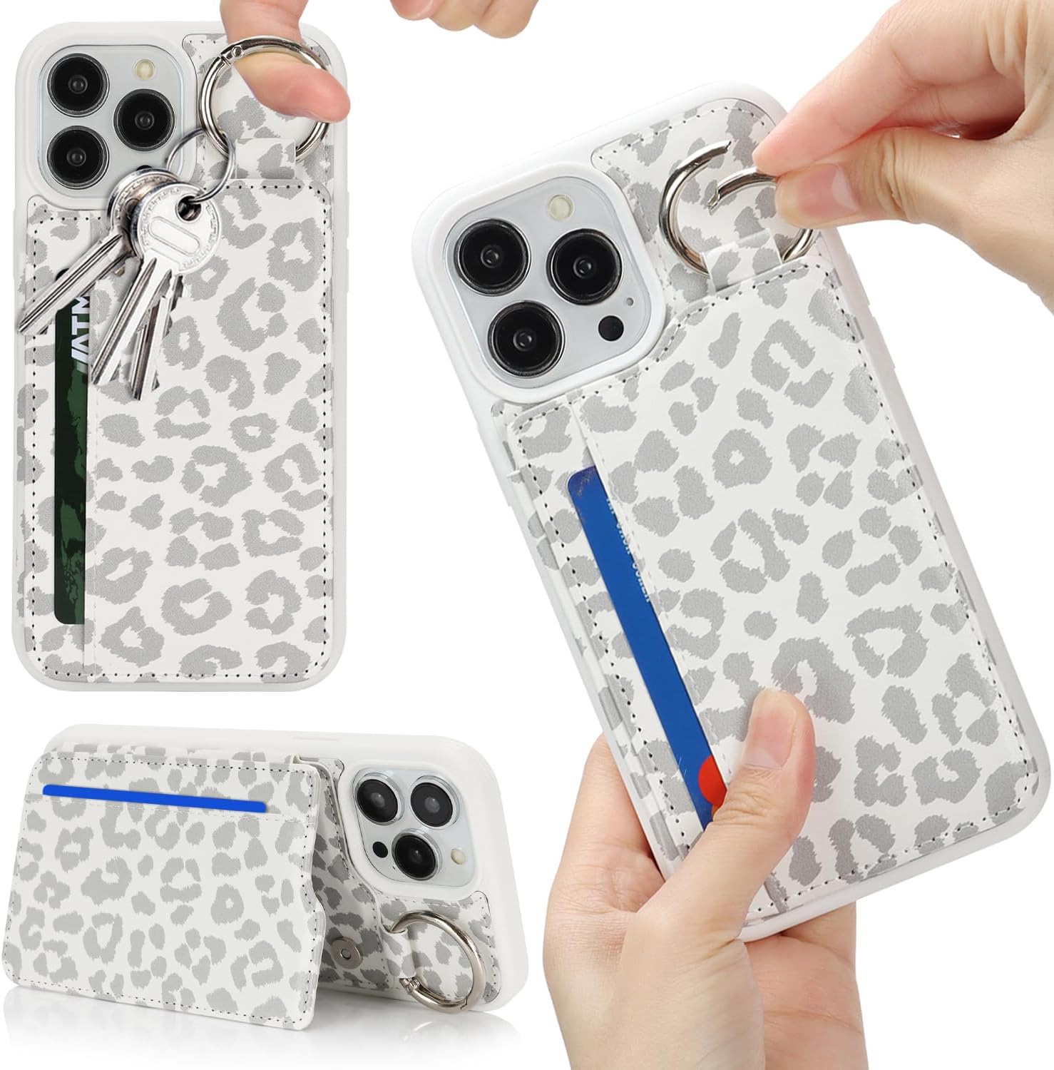 Ｈａｖａｙａ Compatible MagSafe for iPhone 14 Pro Max Wallet Case - Detachable 2-in-1 Magnetic Cover, Textured Carbon Fiber, with Card Slots & Wireless Charging - Cobalt Blue