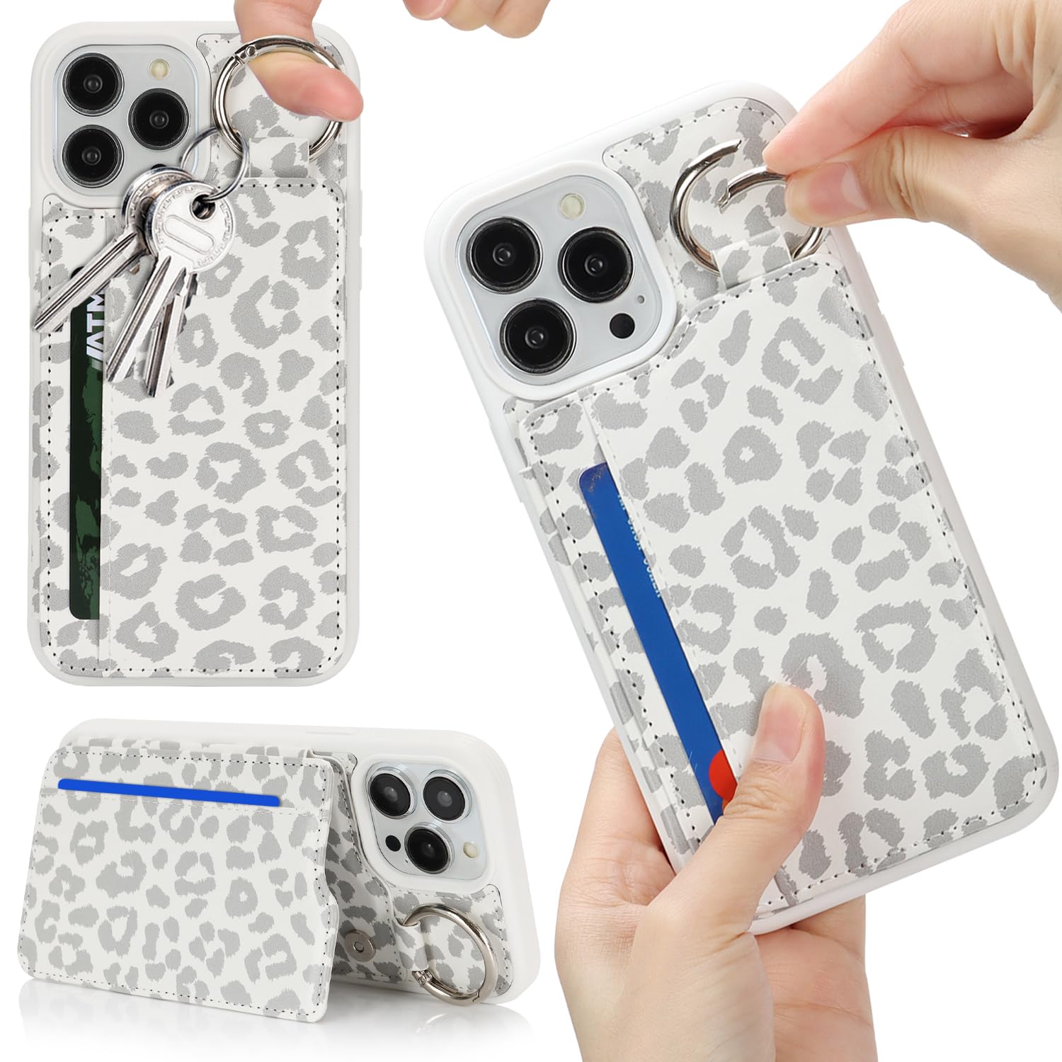 Ｈａｖａｙａ for iPhone 16 Plus case with Card Holder iPhone 16 Plus case Wallet with Keychain Ring and Stand PU Leather Phone c...