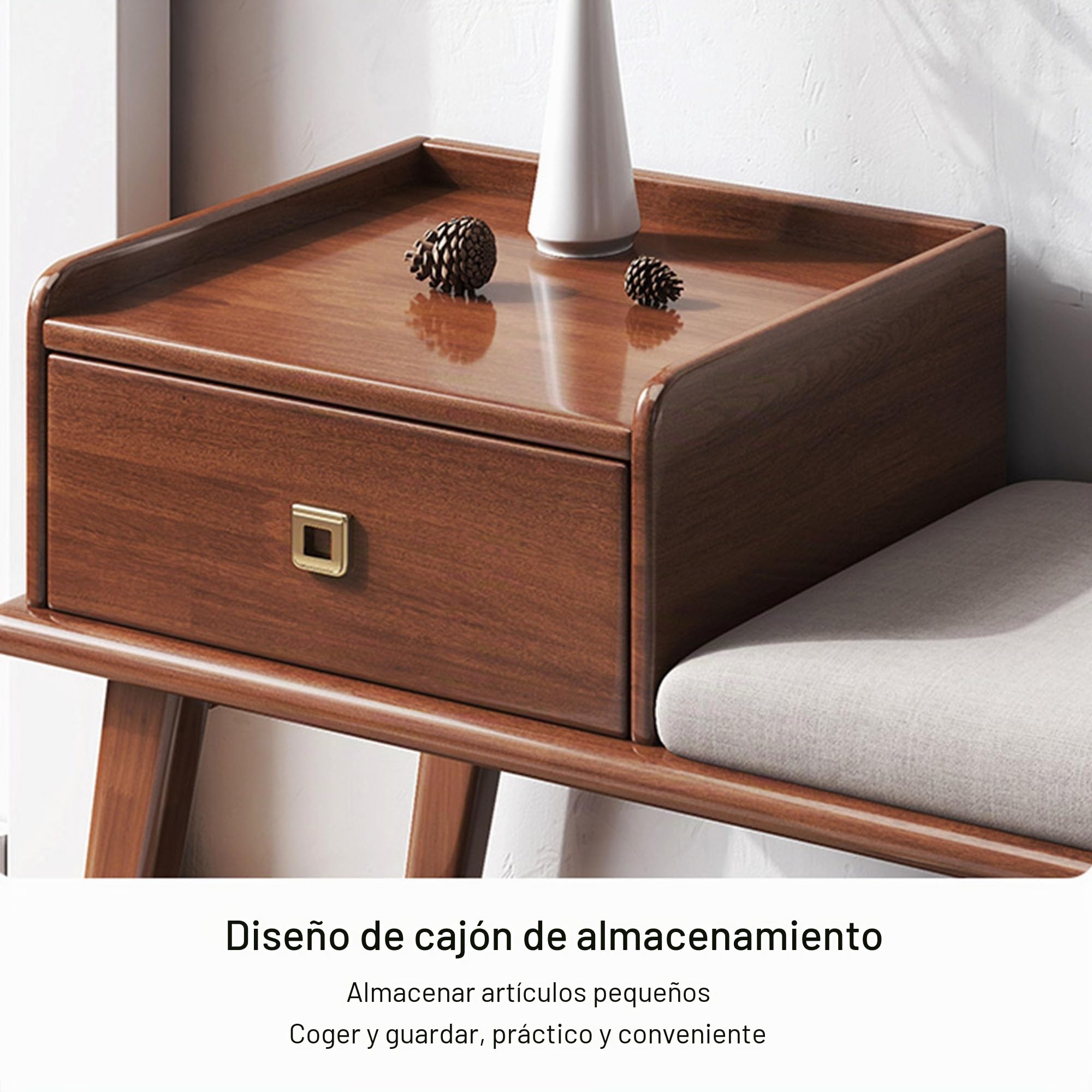 Zapatero Entrada Recibidor Banco Zapatero con Asiento Banco Almacenaje Banco Pie de Cama Banqueta Dormitorio Mueble Zapatero con Asiento para Sala de Estar Pasill Guardarropas(Wood Color)