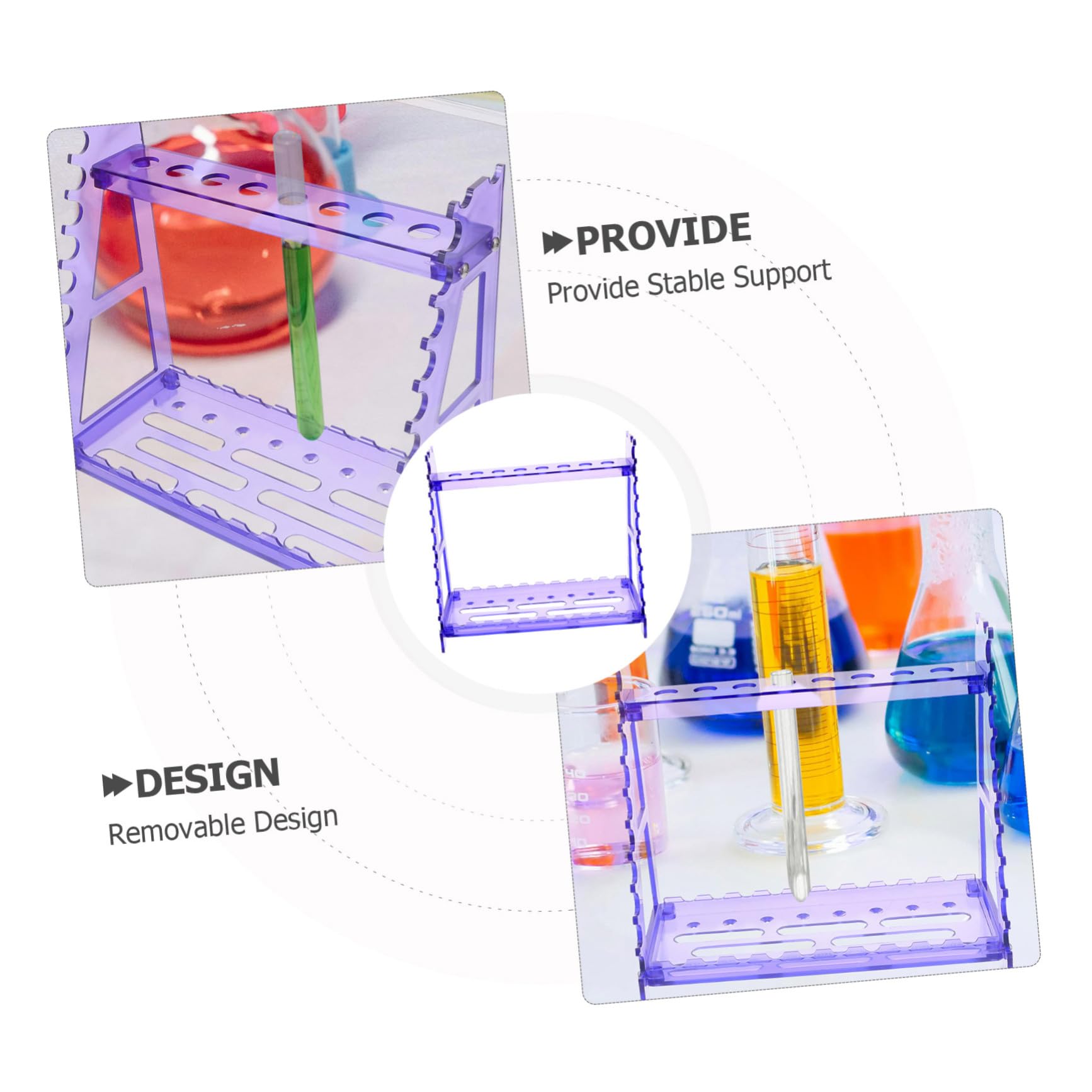 ABOOFAN Support de Pipettes D'échantillonnage Porte-pipettes Portable Pourpre en Ps Multi-usages Angles de Fonctionnement Optimaux pour Laboratoire Expérimental