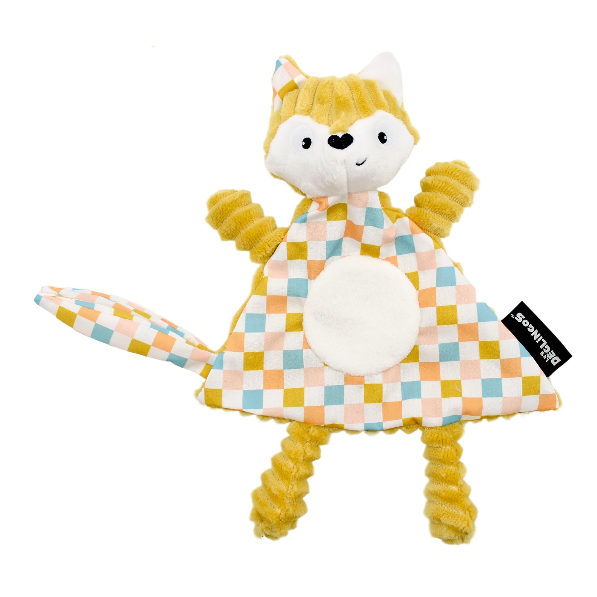 Les Deglingos Cyranos Le Fox Soft Corduroy Soft Cuddly Toy Gift Idea from Birth 28 cm Mustard Yellow