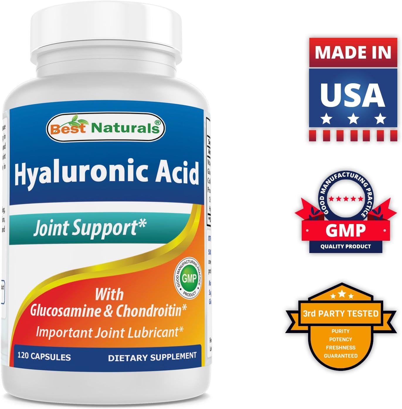 Best Naturals Hyaluronic Acid 100 mg 120 Capsules - Support Healthy Joints and Youthful Skin (859375002702) : Health & Household
